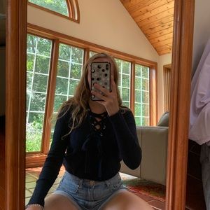 Abercrombie & Fitch Lace Up Sweater